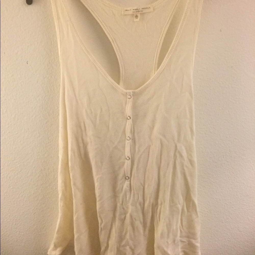 Cream Waffle Knit Tank